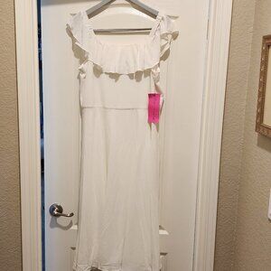 Betsey Johnson mid length sleeveless white dress. Size 16